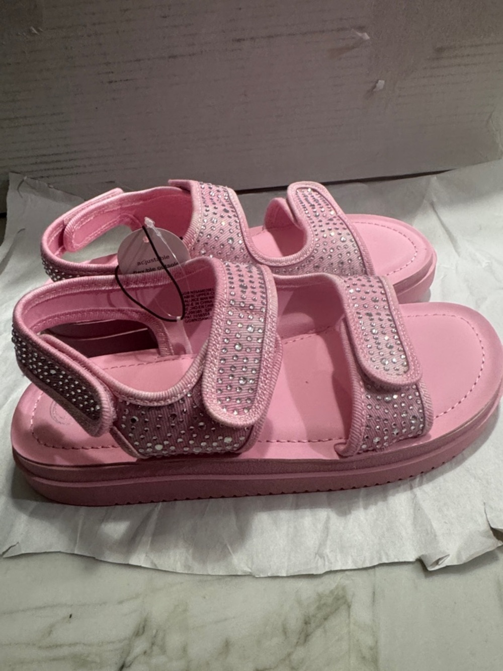 wonder nation Pink Sparkle Double-Strap Sandals - Picture 3 of 8